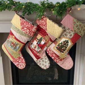 Handmade Quilted Christmas Stocking:Vintage